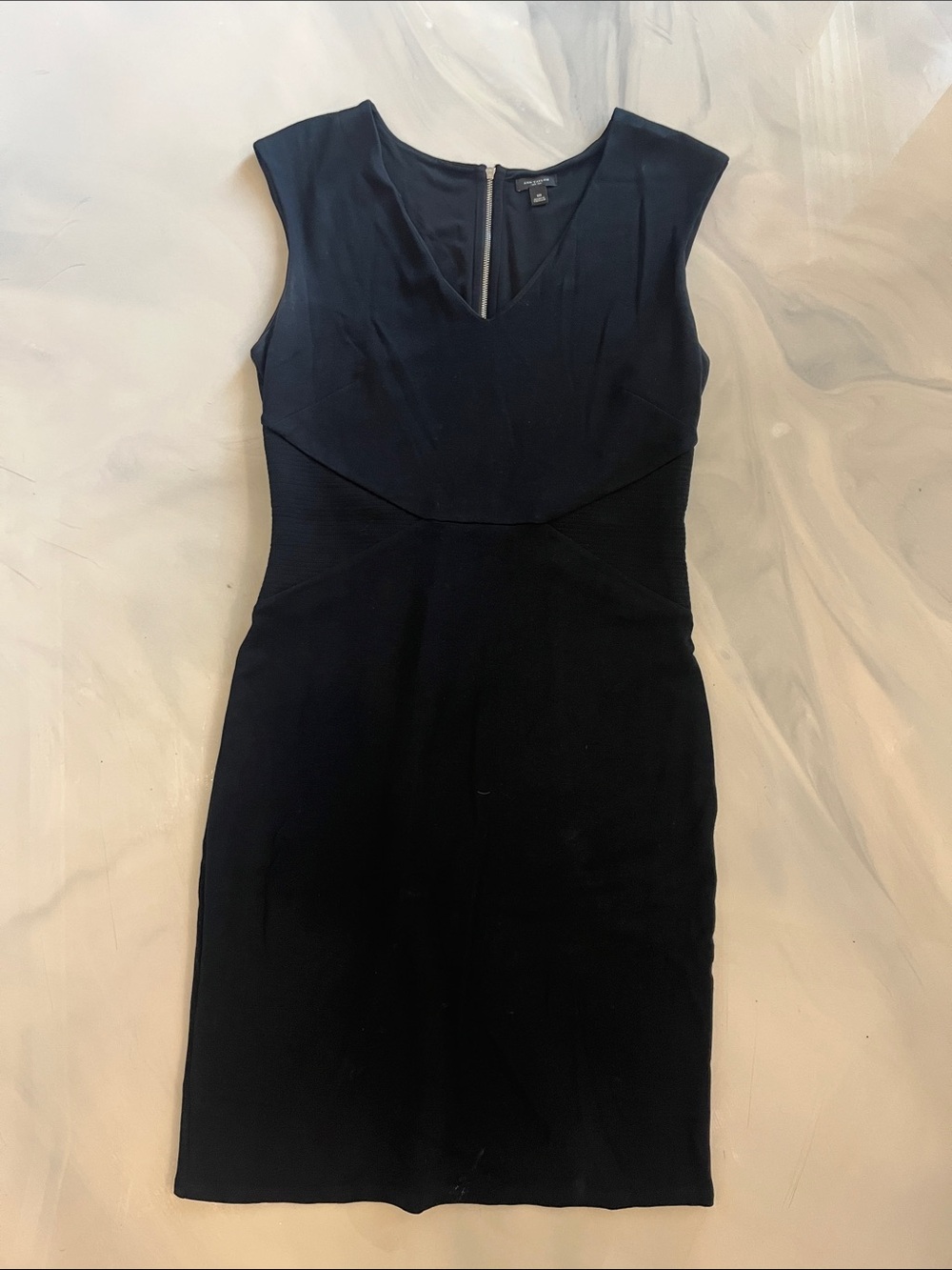 Calvin Klein Black V-Neck Sheath Mini Dress